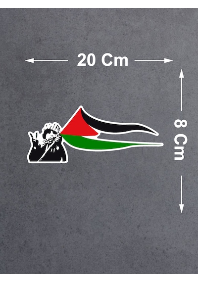 Özgür Filistin Sticker - Filistin Bayrak Sticker - 02509 20x8 Cm