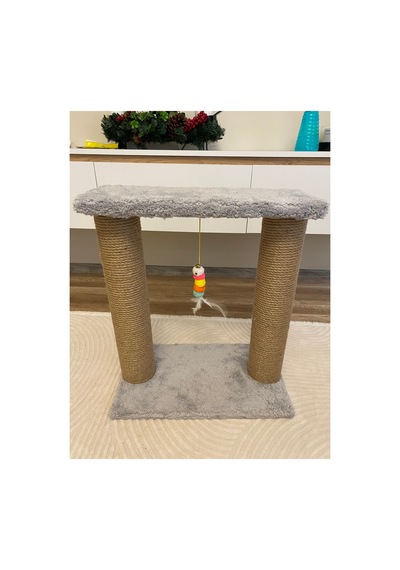 Kedi Tırmalama -kedi Oyun Alanı-peluş Kumaş Kaplı Kedi Yatağı Gri