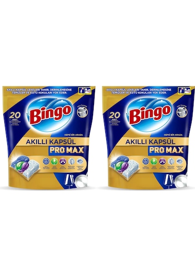Bingo Akıllı Kapsül Pro Max Bulaşık Makinesi Tableti 2 x 20'li Bingo Akıllı Kapsül Pro Max Bulaşık Makinesi Tableti 2 x 20'li