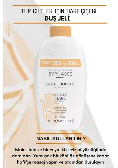 Byphasse Plaisir Tiare Çiçeği Duş Jeli 600 ML