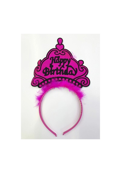 Happy Birthday Yazılı Neon Renk Taç 12 Adet Bx40 Diğer