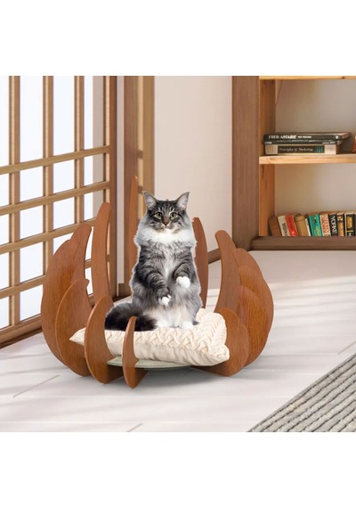 Galata Stant Taht Tipi Modern Ahşap Kedi Evi
