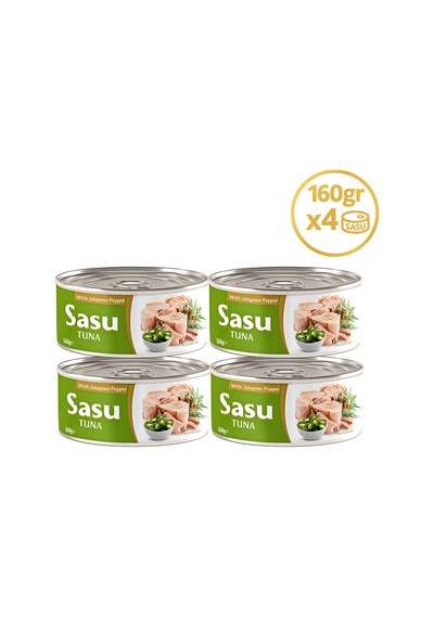 Sasu Jalapeno Biberli Ton Balığı Bütün Dilim 4 x 160 G