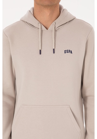 U.S. Polo Assn. Erkek Regular Fit Kapüşonlu Şardonlu Taş Basic Sweatshirt 50315582-VR049