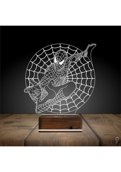 Luvivia Örümcek Adap Spider Man Ağ 3d Lamba - Masa Gece Lambası Şeffaf