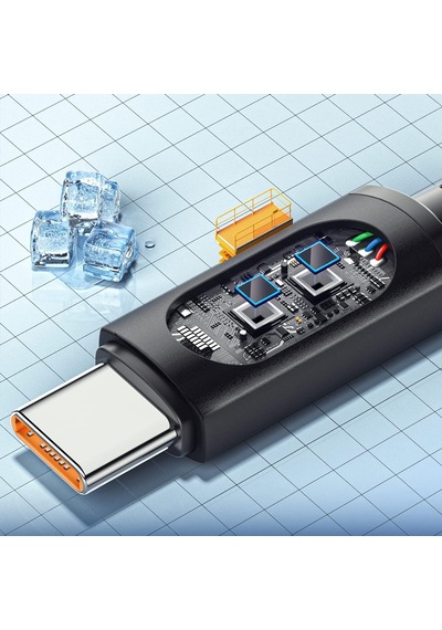 Valkyrie 100W-K 5 A 1 M Dijital Ekran Type-C To Type-C Hızlı Data Şarj Kablosu