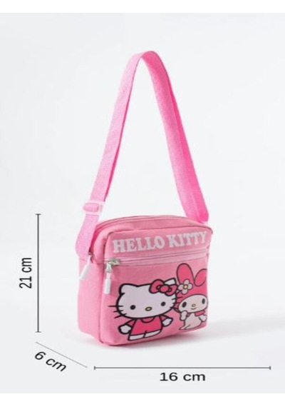 Trg Polo Trg Pembe Hello Kittyy Melody Çocuk Omuz Çantası 3 Bölmeli Su Geçirmez Kumaş 21 16 6 Cm