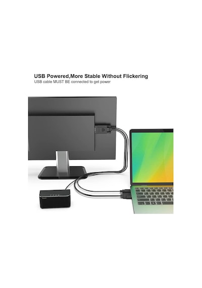Koodmax - Hdmi To Vga Kablo 3.5mm Ses Ve Usb Güç Destekli - 1080p - 2 Metre