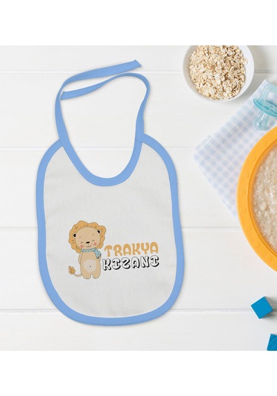 BK Kids Trakya Kızanı Tasarımlı Mavi Bebek Mama Önlüğü-2
