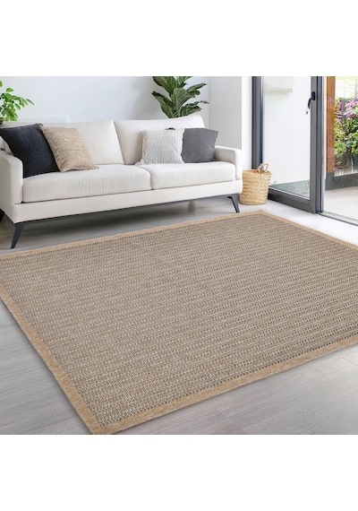 Avanos Modern Sisal Jüt Toz Vermez Balkon Bahçe Mutfak Dokuma Halı Kilim Siyah