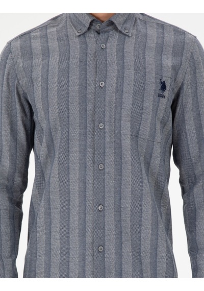 U.s. Polo Assn. Erkek Koyu Mavi Gömlek Desenli 50293467-vr032 Koyu Mavi