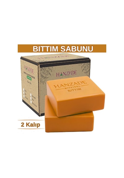 Hanzade Bitkisel Bıttım Sabunu 2 Kalıp El Yapımı Doğal Geleneksel Hatay Sabunu Kendi Kutusunda