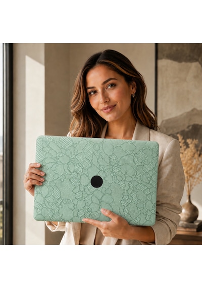 Macbook Air 13.6 Kılıf M2-m5 A2681 A3113 A3240 A3449 Sert Hard Case Açık Yeşil