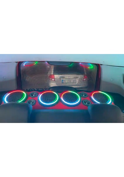 Sekizgen Led Piksel Ledli Sese Duyarlı 20 Cm Midrange Kapak 4 Takım 8 Kapak 358 Mod Tek Kumanda Kontrol