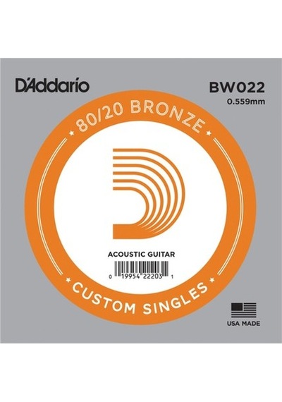 D'addario Acoustic Guitar 80/20 Bronze Single .022 - Bw022 Akusti