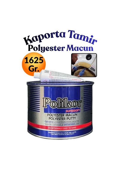 Süper Soft Polyester Macun 1625 Gr Çelik Macun Oto Araba Kaporta Tamir Dolgu Ve Yoklama Macunu Ahşap Metal Fiber Uyumlu Kolay Zımparalanan Sertleştiricili