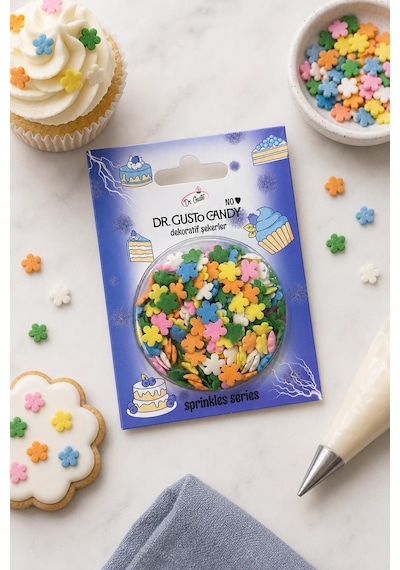 Dr. Gusto Karışık Renkli Papatya Pasta Süsleme Şekeri