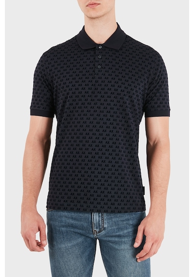 Armani Exchange % 100 Pamuk Regular Fit Düğme Polo Erkek Polo Xm002905 Af10356 Ub101 Lacivert
