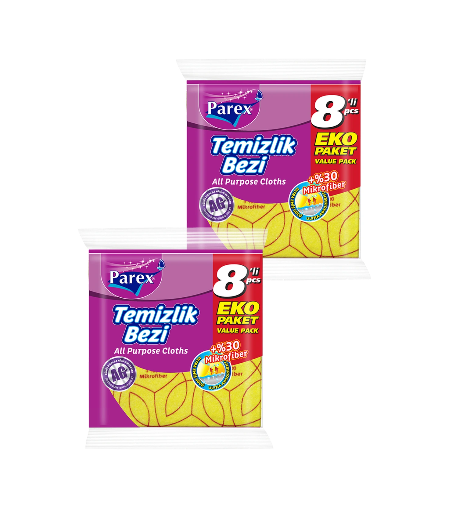 Yüzde 30 8'li Mikrofiber Temizlik Bezi İkili Paket Diğer