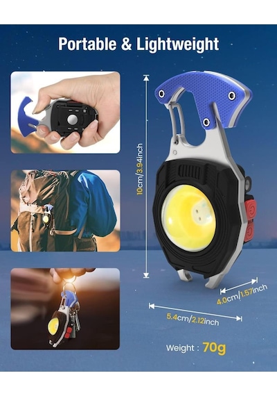 Wrt Şarjlı Led Lambası Kamp Çakmak Mini Fener Mavi