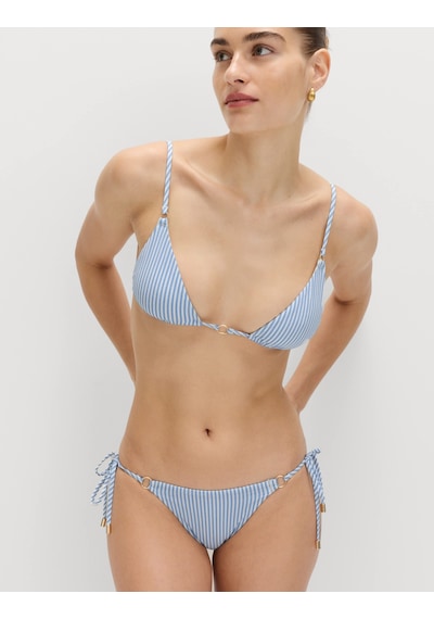 Marks & Spencer Çizgili Üçgen Bikini Üstü Mavi Mix
