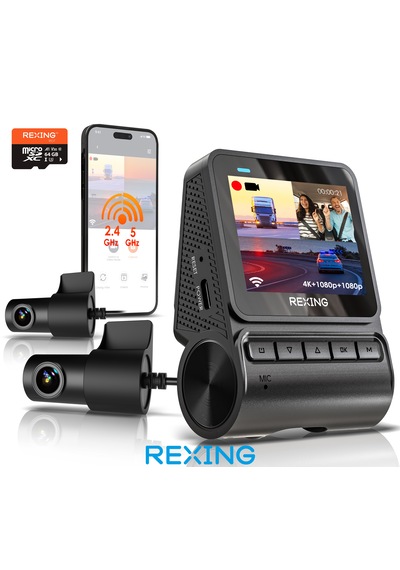 Rexing Rh2 3 Kameralı 4k+1080p+1080p Wifi Araç Kamerası + 64gb Sd Kart
