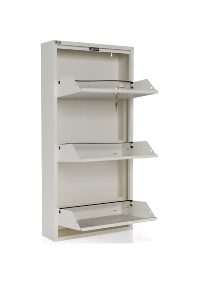Ceha Kilitli Metal Ayakkabılık 3'lü Beyaz - K.AYK-3 /AB9010/KL