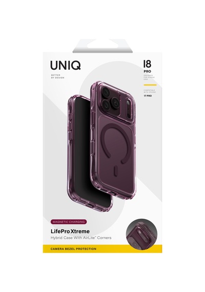 Apple iPhone Uyumlu 18 Pro Kılıf Lifepro Xtreme Airlite Köşe Koruma Ve Leke Tutmama Teknolojisi Magsafe Kapak Mürdüm
