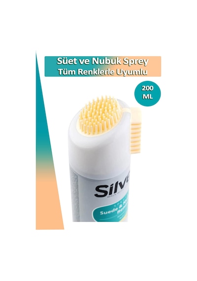 Silver Süet ve Nubuk Yenileyici Sprey Boya Su İtici Etkili Natural 200ML Beyaz