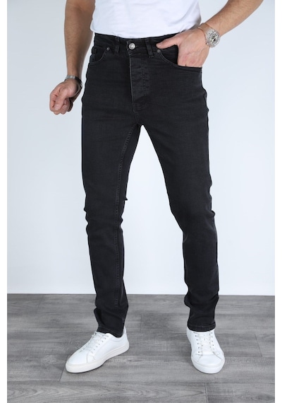 Myrab Denim Erkek Siyah Regular Fit Rahat Kesim Denim Siyah Jeans