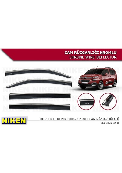 Citroen Berlingo Kromlu Cam Rüzgarlığı Niken 2019+ Sonrası