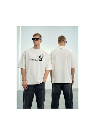 Wild Wood Garment Wild Wood "audio Rhythms" Kulaklık Kabaran Baskılı Premium Oversize T-shirt Ekru Wild Wood Garment Wild Wood "audio Rhythms" Kulaklık Kabaran Baskılı Premium Oversize T-shirt Ekru