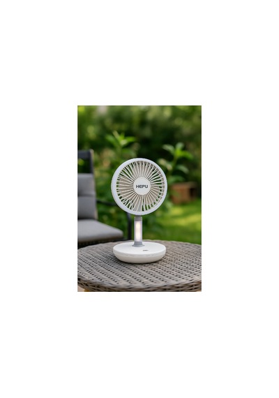 Hepu Hp-f880 Şarjlı Masaüstü Fan 4000mah Led Işıklı Kablosuz Type-c Fan