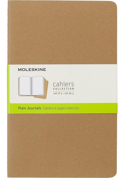 Moleskine Çizgisiz Cahier Not Defteri 3 Lü Set L Boy Kraft Kahve