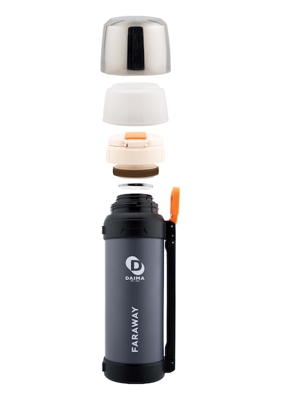 Daıma Faraway 2500 Ml 12 Saat Sıcak 24 Saat Soğuk Gri Termos Gri