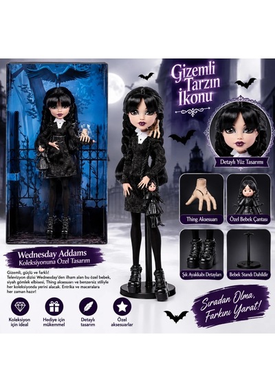 Ers Jnj91 Monster High Wednesday Addams Bebek