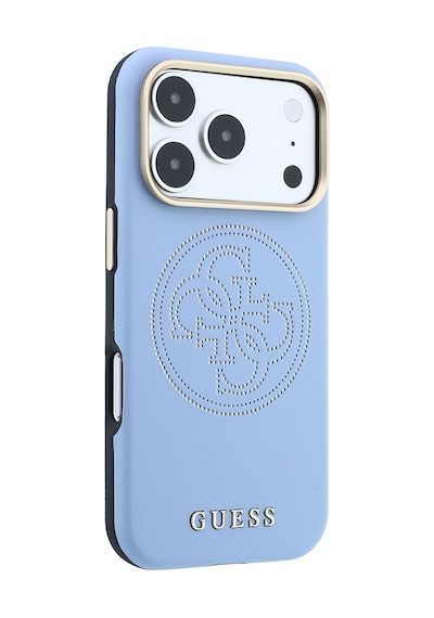 Apple iPhone 18 Pro Max Uyumlu Kılıf Guess Lisanslı M-safeli Pu Delikli 4g Ve Yazı Logolu Kapak Açık Mavi