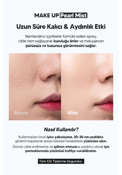 3w Clınıc İnci Özlü Aydınlatıcı Etkili Makyaj Sabitleyici Sprey Make Up Pearl Mist 150 ml
