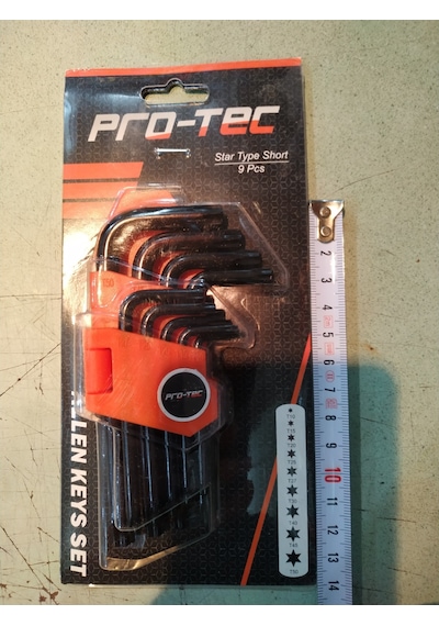 Pro Tec Torx Yıldız Allen Kısa Delikli 9 Parça Set