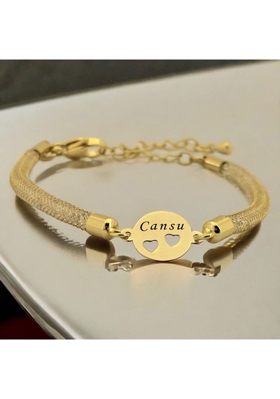 Cansu Yazılı Hasır Kordonlu Kalp Detaylı Oval Motifli 14 Ayar Altın Plakalı Hediye Bileklik-508isim Cansu Cansu Yazılı Hasır Kordonlu Kalp Detaylı Oval Motifli 14 Ayar Altın Plakalı Hediye Bileklik-508isim Cansu