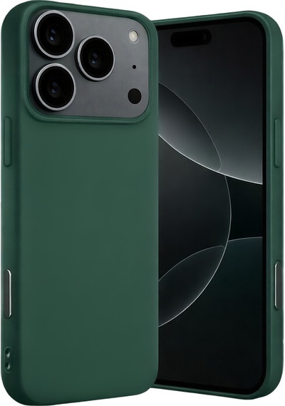 Apple Uyumlu iPhone 17 Pro Max Uyumlu Nano İçi Kadife Silikon - Koyu Yeşil