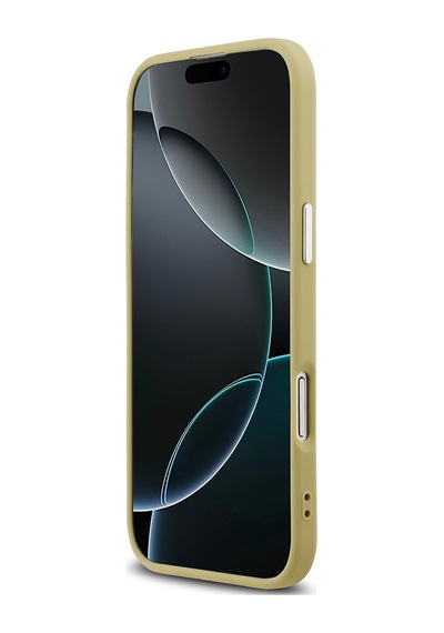 Apple Uyumlu iPhone 17 Air Kılıf Guess Lisanslı M-safeli Metal Kamera Çerçeveli Üçgen Logolu Glitter Gold Gold