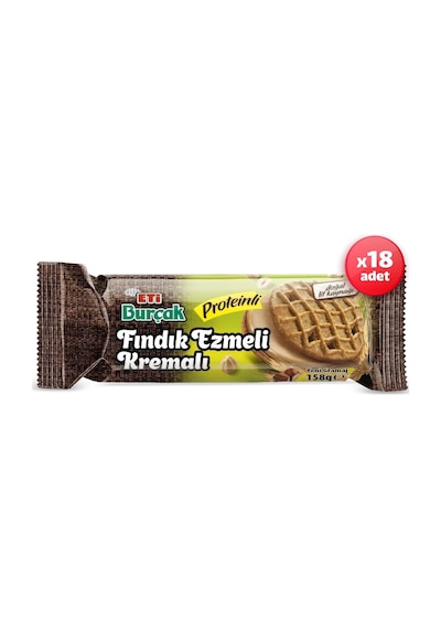 Tr Burçak Fındık Ezmeli Proteinli Bisküvi 158 G X 18 Adet