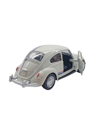 1:36 Ölçek Metal Vosvos Çek Bırak Araba Kapıları Açılan Oyuncak 1947 Volkswagen Beetle - Beyaz