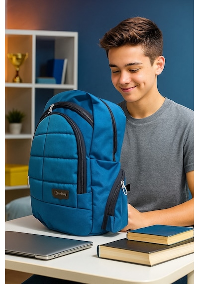 NewBag OKUL SIRT ÇANTASI-8 ROCKS MAVİ