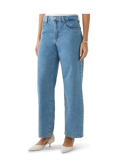 Outland Denim Denim Avril Mid Slouchy Wide Leg Kadın Kot Pantolon Mavi