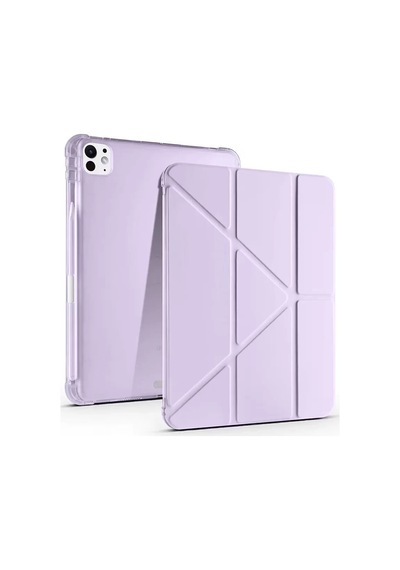Newface Apple iPad Uyumlu  Air 13 2024 Kılıf Kalemlikli Mars Tablet Kılıfı - Lila