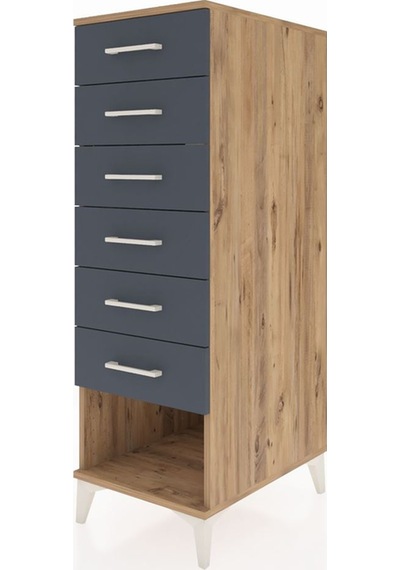 Kronos Dolap 6 Çekmeceli 44x59x134 Çam-antrasit Çam Kronos Dolap 6 Çekmeceli 44x59x134 Çam-antrasit Çam