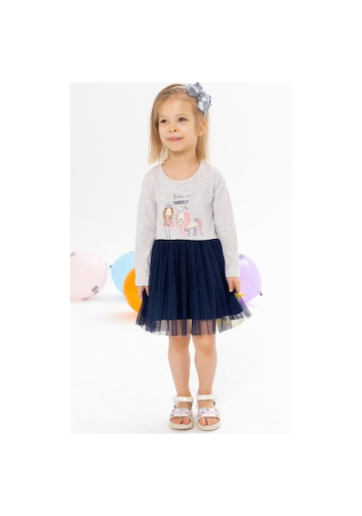 Breeze Kız Çocuk Uzun Kollu Elbise Unicorn 1.5-5 Yaş, Bej Melanj-bej Melanj Bej Melanj