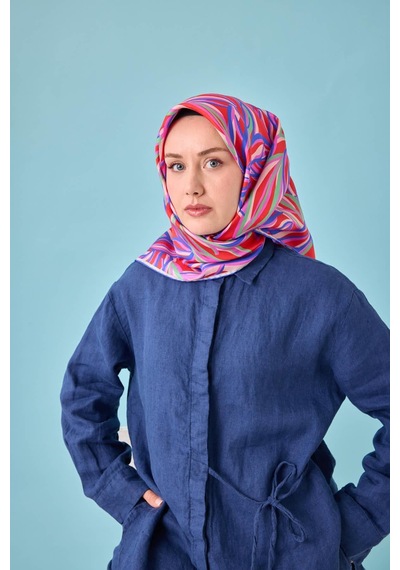 Silk Home Twill İpek Eşarp 11472-04 Narçiçeği, Pembe, Yeşil, Saks, Pudra
